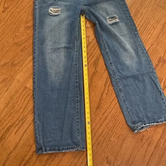 SHEIN size large wide legged jeans, very soft and comfy, distressed, high waist - Picture 8 of 12